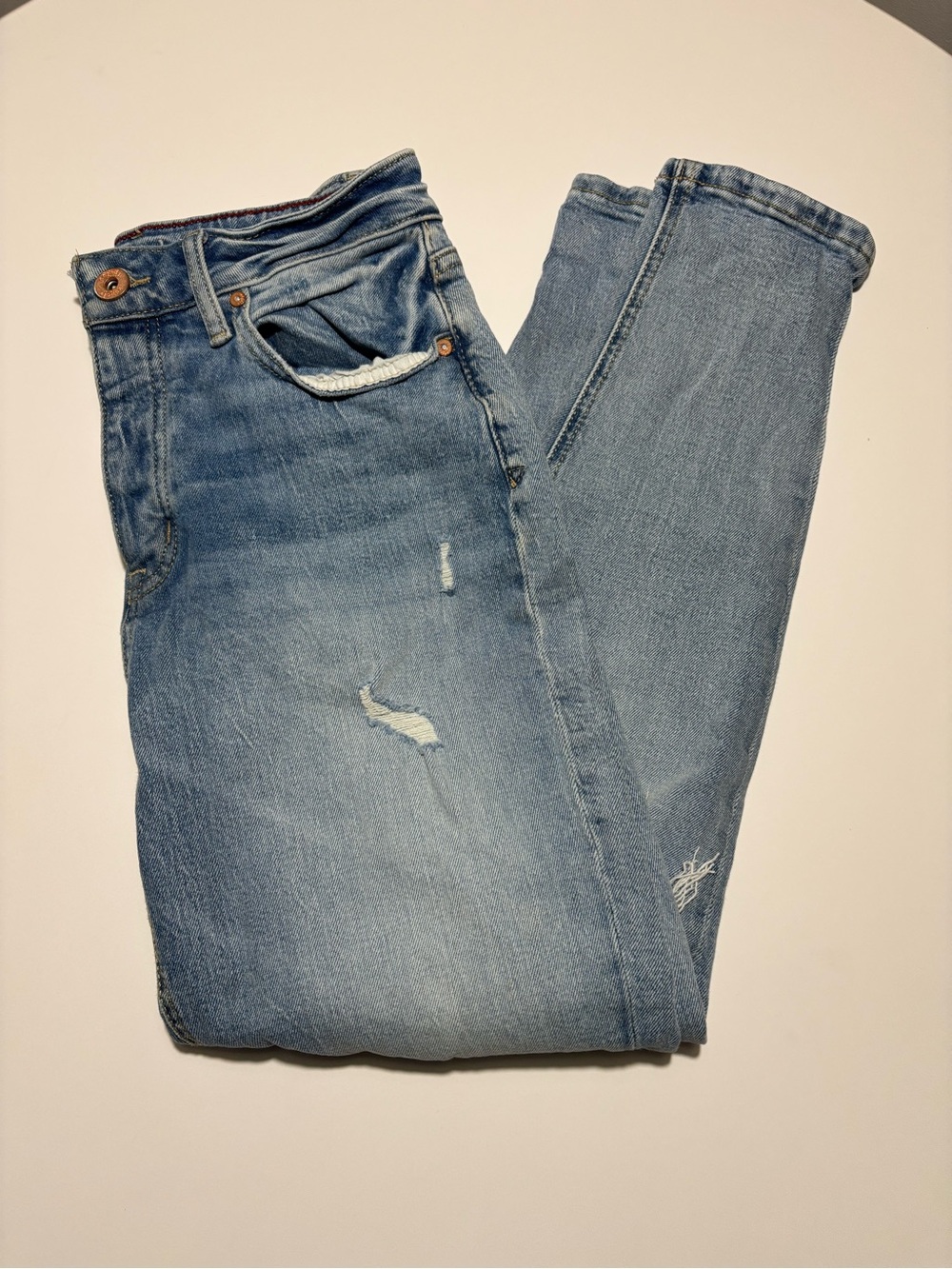 Edgely Distressed Denim High Rise Mom Jeans